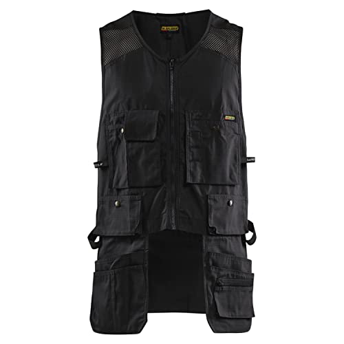 Blaklader Men's Ripstop Kangaroo Mesh Work Vest with Utility Pockets - color: Black, size: 3X-Large
