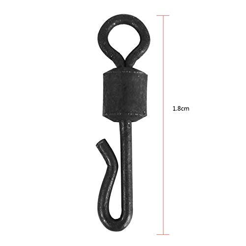 25pcs/Set Swivels Q Shaped Fishing Swivels Carp Rigs Accessory for Outdoor Fishing Matte Black
