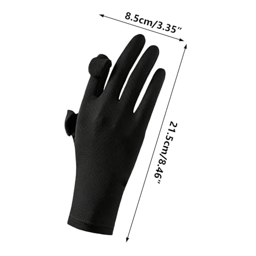 MiOYOOW Sun Protection Glove, 2PCS Fingerless Fishing Gloves Breathable Mesh Gloves with Non-Slip Silicone Palm for Men Women Driving Cycling - color: Black, style: Women'S