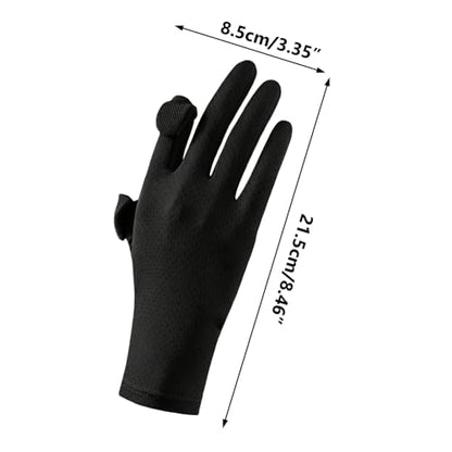 MiOYOOW Sun Protection Glove, 2PCS Fingerless Fishing Gloves Breathable Mesh Gloves with Non-Slip Silicone Palm for Men Women Driving Cycling - color: Black, style: Women'S