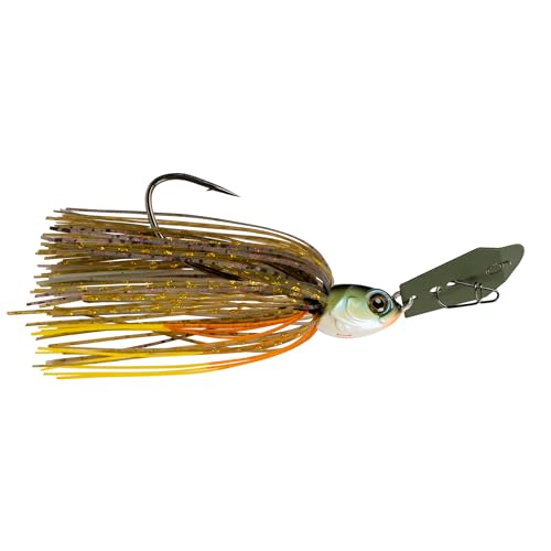 6th Sense - Jigsaw Bladed Jig for Bass Fishing, Vibrating Swim Jig, Reaction Bite Bait - color: Bluegill Fire, size: 1/4oz.