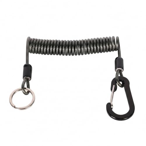 Retractable Fishing Tool Lanyard - Stainless Steel Tether for Pliers & Scissors, Anti-Loss Gear Clip for Boats, Kayaks (1 Pack) - size: 78.74 x 3.15 x 1.57"