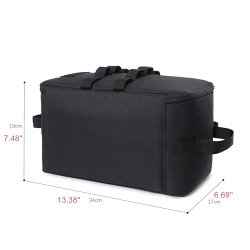 Fishing Tackle Bag Outdoor Camping Cookware Tool Bag Portable Large Capacity Tote Storage Bag Picnic Tactical Soft Case (Black(13.38''L x 6.69''W x 7.48''H)) - color: Black(13.38''L x 6.69''W x 7.48''H)