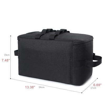 Fishing Tackle Bag Outdoor Camping Cookware Tool Bag Portable Large Capacity Tote Storage Bag Picnic Tactical Soft Case (Black(13.38''L x 6.69''W x 7.48''H)) - color: Black(13.38''L x 6.69''W x 7.48''H)