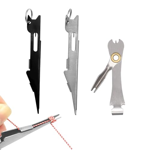 3 PCS Fishing Knot Tying Tool,Line Cutter,Fishing Quick Knot Tool Fly Fishing Angler Accessories Nail Knot Tying Tool for Hooks,Lures and Line