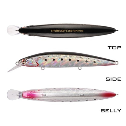 LITTMA Shore Cast 115 Saltwater Sinking Minnow Jerkbait Fishing Plug - color: Anchovy