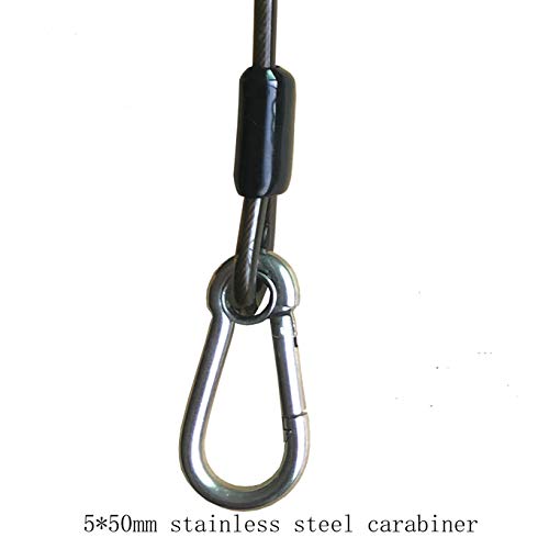 Retractable Tool Lanyard, Fishing Coiled Lanyard, Stainless Steel Inside Heavy Duty Fishing Safety Rope Extension Cord Tether, for Deep Sea Fishing Tools Rod Kayak Paddles, with Carabiner -2Pcs