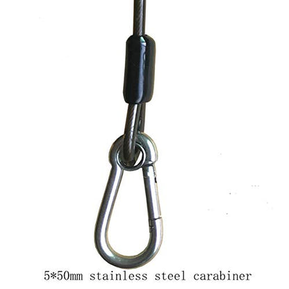 Retractable Tool Lanyard, Fishing Coiled Lanyard, Stainless Steel Inside Heavy Duty Fishing Safety Rope Extension Cord Tether, for Deep Sea Fishing Tools Rod Kayak Paddles, with Carabiner -2Pcs