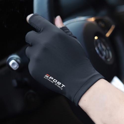 Mens Outdoor UV Sun Protection Fingerless Gloves Non Slip Fishing Gloves
