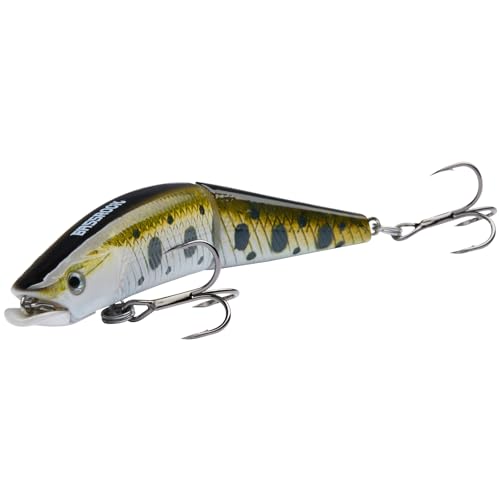 BASSROCK Minnow Swimbait Bass Trout Fishing Lure with Movable Lip Hard Bait 3.5” 1/2oz - color: Golden/White