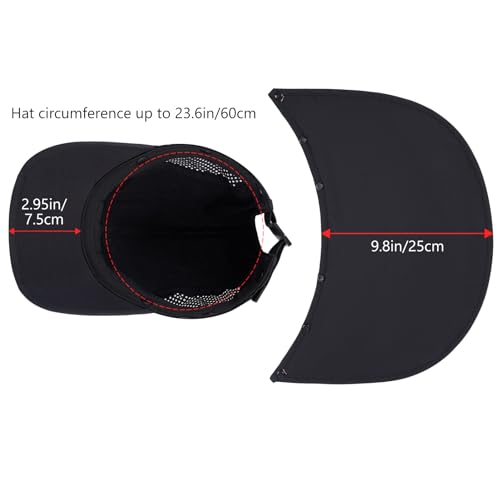 BASSDASH UPF 50+ Foldable Fishing Hat Baseball Cap with Removable Neck Flap Portable for Men Women Golf Hiking - color: Black With Foldable Brim