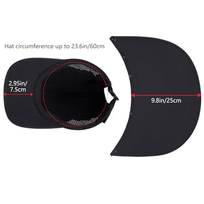 BASSDASH UPF 50+ Foldable Fishing Hat Baseball Cap with Removable Neck Flap Portable for Men Women Golf Hiking - color: Black With Foldable Brim
