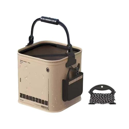 2.11 Gal Collapsible Fishing Bucket - Minnow Bait Bucket w/Aerator Pocket | Compact EVA minnow bucket. 100% leakproof with aerator pocket & mesh lid. Keeps live bait fresh. Great for kayak & travel. - size: 2.11 Gallon (8L)
