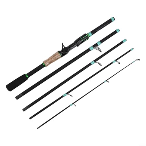Fiberglass Baitcasting Fishing Rod 4/5 Section M Tone 1.65m-2.1m Multi-Segment Lure Rod With Smooth Line Guide High Load Capacity For Freshwater Saltwater(F)