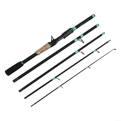 Fiberglass Baitcasting Fishing Rod 4/5 Section M Tone 1.65m-2.1m Multi-Segment Lure Rod With Smooth Line Guide High Load Capacity For Freshwater Saltwater(F)