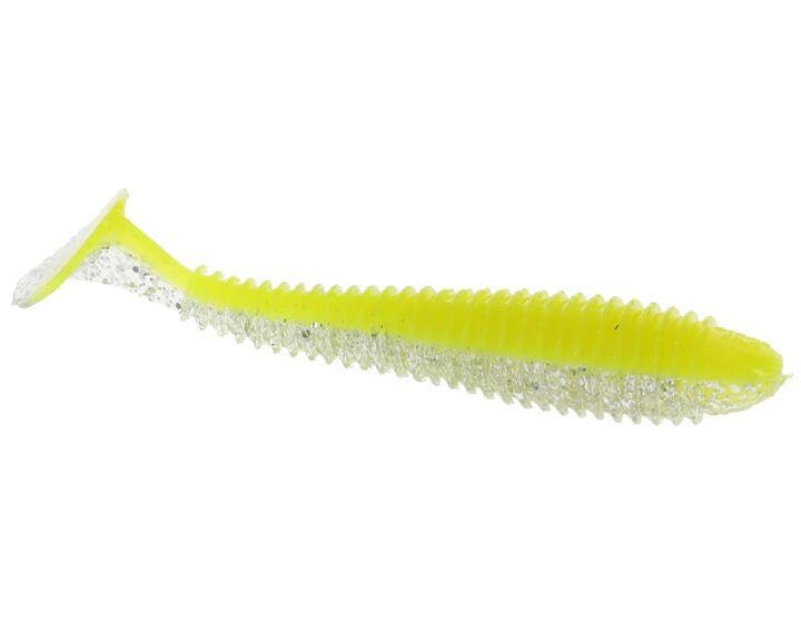 Strike King Rage Swimmer Saltwater Soft Bait Fishing Lure, 3.75", Wide-Bodied Paddle Tail - color: Silver Belly