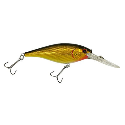 Berkley Flicker Shad Fishing Lure, Black Gold, 1/2 oz, 3 1/2in | 9cm Crankbaits, Size, Profile and Dive Depth Imitates Real Shad, Equipped with Fusion19 Hook - color: Black Gold, size: 3 1/2in - 1/2 oz