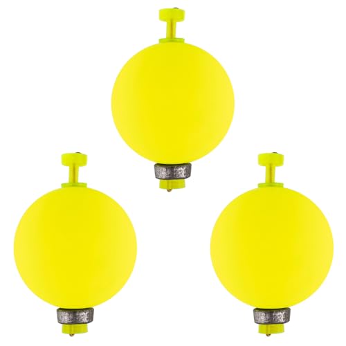 Dr.Fish 10 Pack Weighted Fishing Bobbers Snap-on Spring Floats EVA Foam Push Button Clip on Floats Fly Fishing Trout Bass Crappie Catfish - color: Chartreuse, size: Diam 1''(1/8oz)