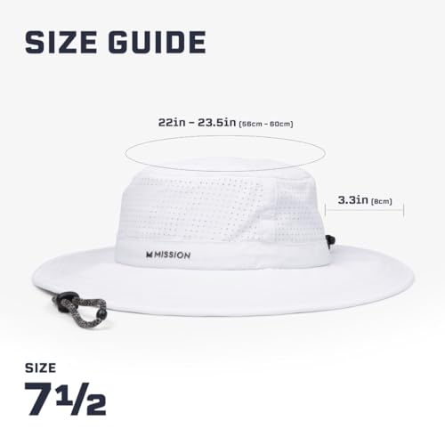 MISSION Cooling UPF Boonie Hat - Unisex Sun Hat for Hiking, Beach & Fishing - Sweat & Water Activated Technology - color: White