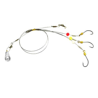 High Strength Steel Wire Leader Rigs with Hooks Swivels Snap Connect,Saltwater Fishing Assecories Steel Wire Leader with Nylon-Coating - size: 22#