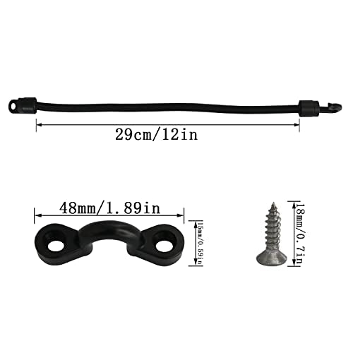Deck Mount Connector 2PCS Elastic Rope Bungee Rod Strap Holders with Screws for Fishing Boat Kayak Strap Rod Hold Down Strap, Boat Fishing Rod Tamer Straps Holder