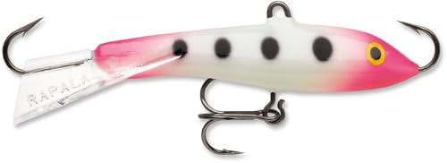Rapala Vertical Jigging Rap – Ice Fishing Lure – Ice Fishing Jigging Lure | Walleye Pike and Perch Jig - color: Glow Pink Squirrel, size: Body Length: 1-1/2"