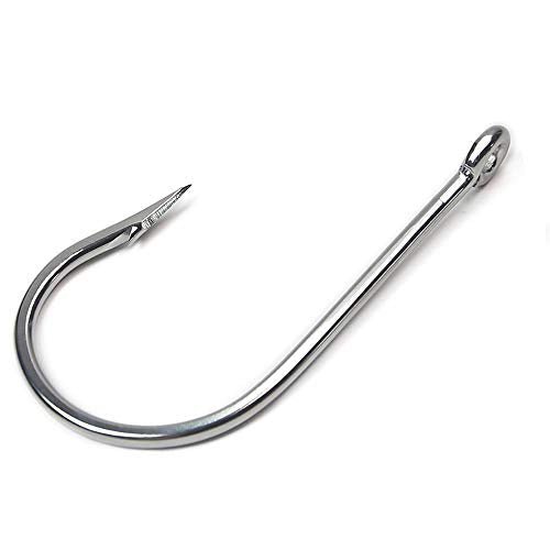 Saltwater Tuna Hooks– Stainless Steel Forged Ringed Extra Strong Big Game Fishing Hook for Giant Shark Salmon, Size 2/0-13/0 - size: 8/0#-5pcs