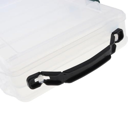 Double Sided Fishing Lures Box, Transparent Visible Fishing Lure Bait, Squid Jig Hooks Plastic Fishing Tackle Storage Case Container (10 Grids 20x16x5cm)