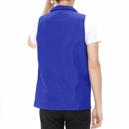 Men Women Outdoor Fishing Vest Zip Up Travel Hiking Summer Outerwear Unisex Mesh Breathable Waistcoat Lightweight - color: Blue, size: Small
