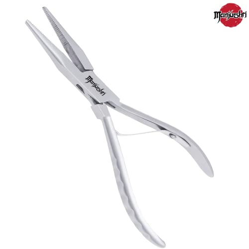 Manjushri Precision 6 Inches Fish Pin Bone Pliers Tweezers for Removing, Plucking and Pulling Pin Bones (Silver) - color: Silver