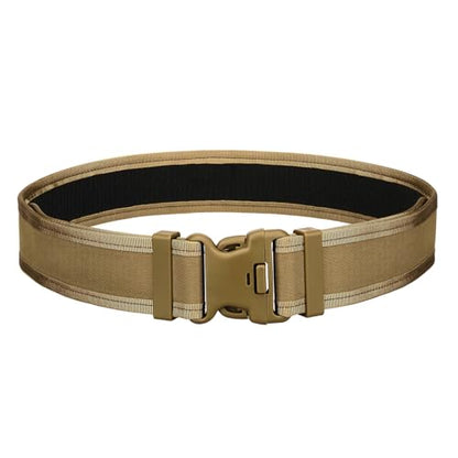 LAKE OF FIRE Nylon Mens Tactical Belt,2" Heavy-Duty Work Belt with Adjustable,Quick Release,Wear-Resistant - color: Brown