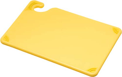 San Jamar Saf-T-Grip Plastic Cutting Board with Safety Hook, 6" x 9" x 0.375", Yellow - color: Yellow