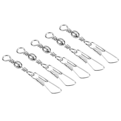 PATIKIL Fishing Barrel Swivel with Safety Snap Carbon Steel - style: 22lb