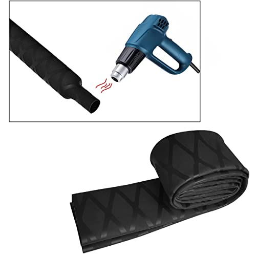 30 mm 35mm 40mm X-Tube Heat Shrink Sleeve Wrap Tubing for Fishing Rod Grips with Non Slip Waterproof and Insulation Lengths Durable Repair 39Inch(1M) - color: 40mm black