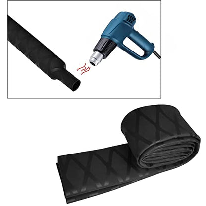 30 mm 35mm 40mm X-Tube Heat Shrink Sleeve Wrap Tubing for Fishing Rod Grips with Non Slip Waterproof and Insulation Lengths Durable Repair 39Inch(1M) - color: 40mm black