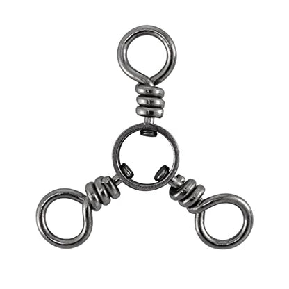 Dr.Fish 50 Pack 3 Way Swivel Fishing Tackle 30-220Lb Catfish Swivels Three Way Rigs Freshwater Saltwater Catfish Tackle - size: #1/0(110Lb)-50 Pack
