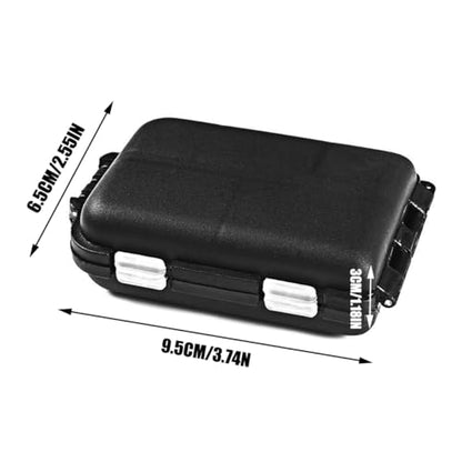Mini Fishing Tackle Box, Small Fishing Accessories Storage, Double-Layer Lure Accessories Box, 9 Compartments (Black) - color: Black