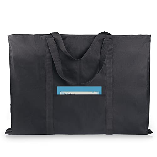 JJRING Dacron Light Weight Art Portfolio Bag, 24'' x 32'' for 23'' x 31'', Black Carrying Storage Case for Poster, Sketching, and Drawing - size: 23''*31''