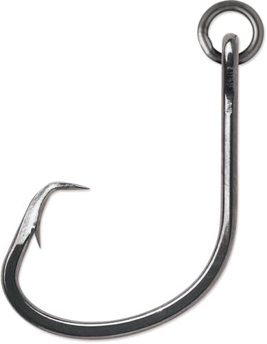 VMC Ringed Nemesis Circle 3X Hook, Offset Design for Live Bait and Saltwater Fishing, Size 1, 25 Pack, Black Nickel