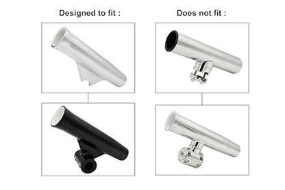 Vinland Marine Flared Fishing Rod Holder Insert Sleeves Pack of 4, Fishing Rod Holder Liner for Aluminum Rod Holder, for T Top Rod Holder, for clamp on Rod Holders for Boat