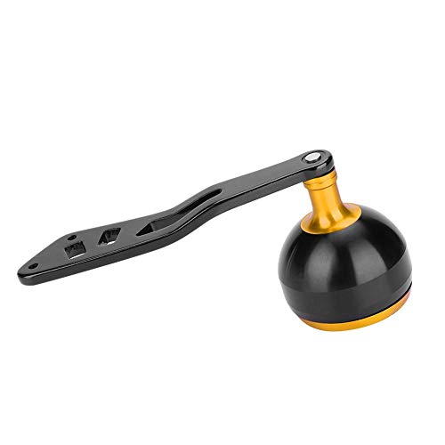 Tbest Knob Power Handle Grip,Fishing Reel Handle CNC Knob with Fittings Replacement Parts Accessory - color: Black+Gold