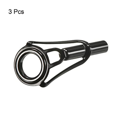 PATIKIL Tube Dia Fishing Rod Tips Repair Kit, Stainless Steel Black Guide Ring for Fishing - size: 3.4mm