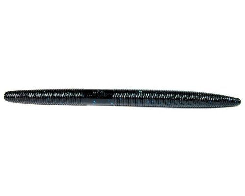 Yamamoto 7" Senko Soft Plastic Worm Easy to Use Fishing Stick Bait Lures for Deep & Offshore Fish - 5 Pack - color: BLACK W/ LARGE BLUE FLAKE