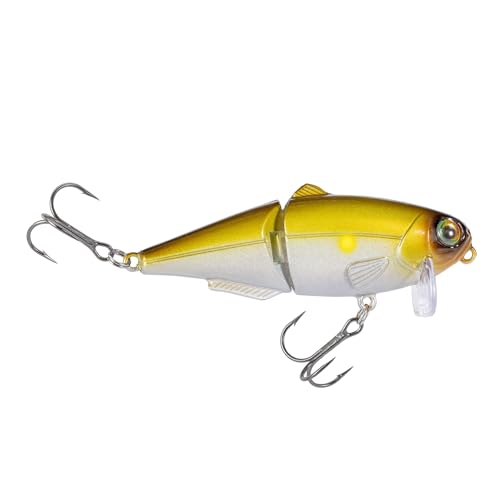 Strike King (HCWS2-355) Wake Shad Fishing Lure, Single Jointed Swimming Topwater Wakebait, 1-Ounce, Size 2 Treble Hooks, Mirage Ayu