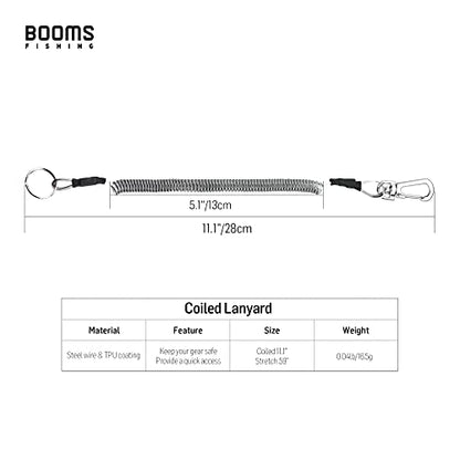 Booms Fishing T04 Fishing Lanyards Fishing Tool/Pole Safety Coil Lanyard Retractable Wire Inside Tup Cover - color: 6pcs / pack_colorful