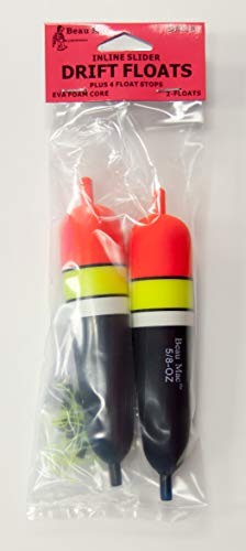 Beau Mac EVA Inline Slip Floats | Adjustable Slip Bobber | Hi-Vis Red | Durable High-Visibility Fishing Float for Freshwater & Saltwater | Adjustable Slip Bobber for Salmon, Steelhead & Trout Rigs - size: 5/8