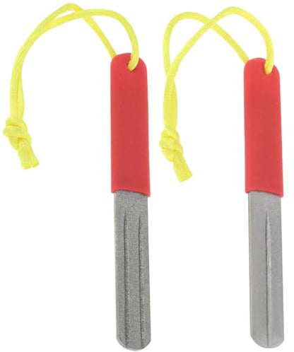 Conskyee Fishing Hook Sharpener, Double Sided Fine and Medium Grit Hook Diamond File, Portable Grinding Tool, 4inch(Pack of 2)