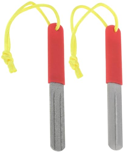 Conskyee Fishing Hook Sharpener, Double Sided Fine and Medium Grit Hook Diamond File, Portable Grinding Tool, 4inch(Pack of 2)