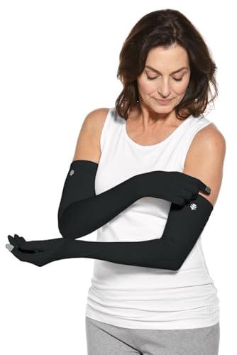 Coolibar Long Full Finger UV Sun Gloves - UPF 50+ Sun Protection - Culebra - color: Black, size: X-Large
