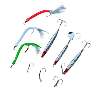 Saltwater Fishing Lures Fishing Jigs Fishing Spoons for Striped bass, Pompano, Spanish Mackerel ，Bluefish - color: Red (3pcs), size: 1.40 oz + 1.80 oz + 2.00 oz / 40 g + 50 g + 60 g
